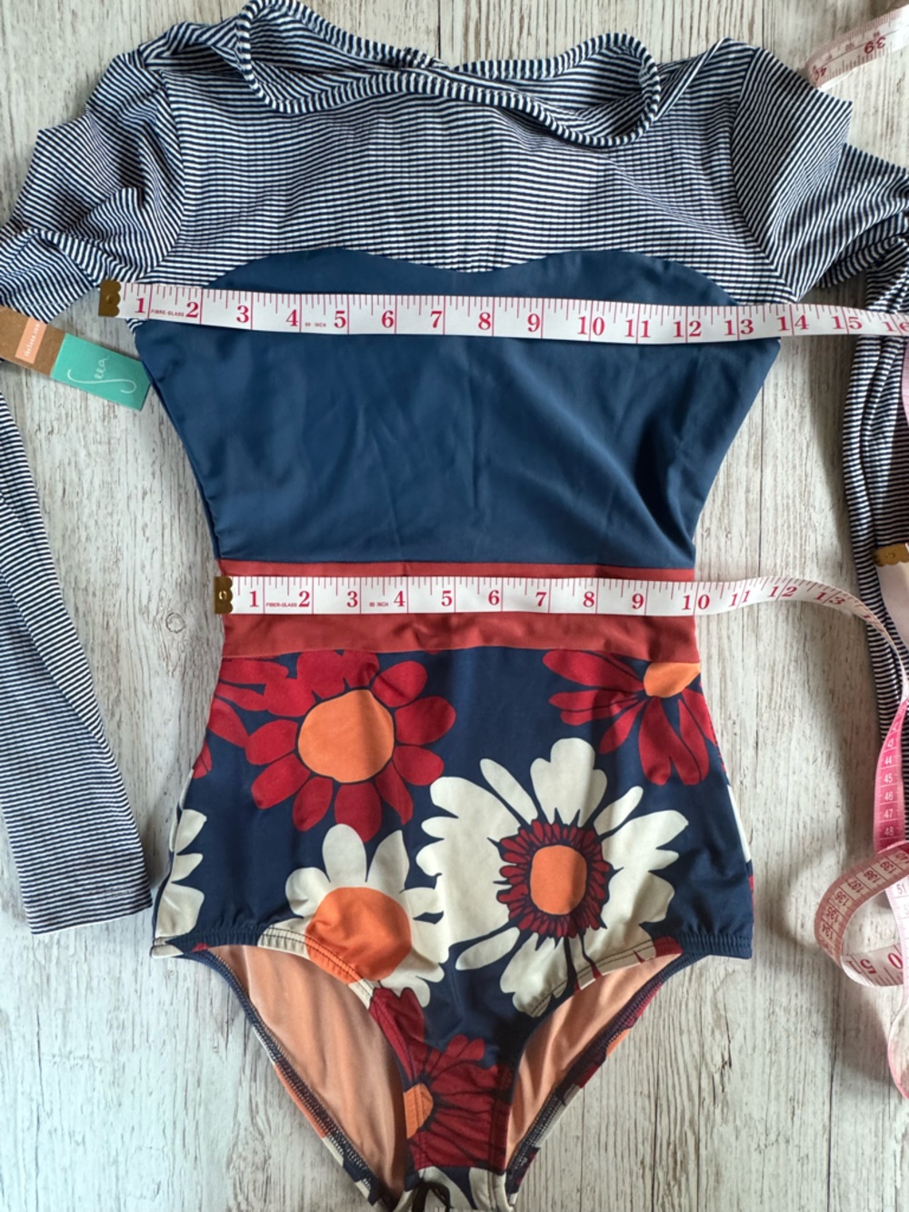 NWT Seea Hermosa Long Sleeve One Piece Swimsuit Bathing Suit Marguerite S - Picture 15 of 16